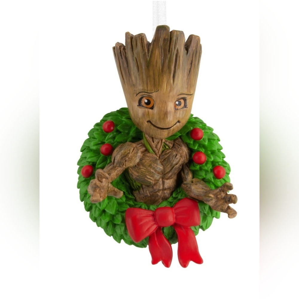 New Hallmark Marvel Guardians of The Galaxy Groot in Holiday Wreath Christmas - Picture 2 of 14